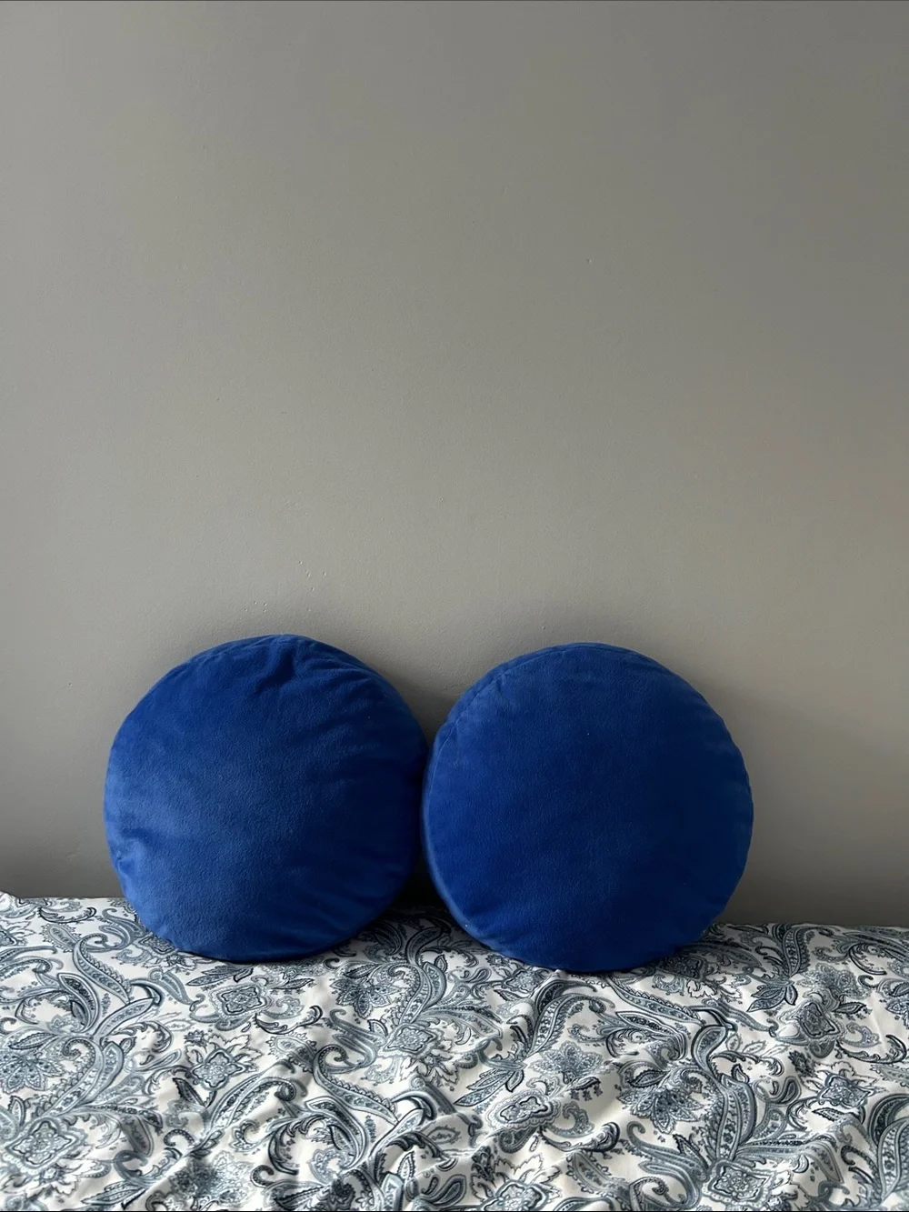 Blue Round Peace Symbol Throw Pillows - Unbranded -embroidered appliqué